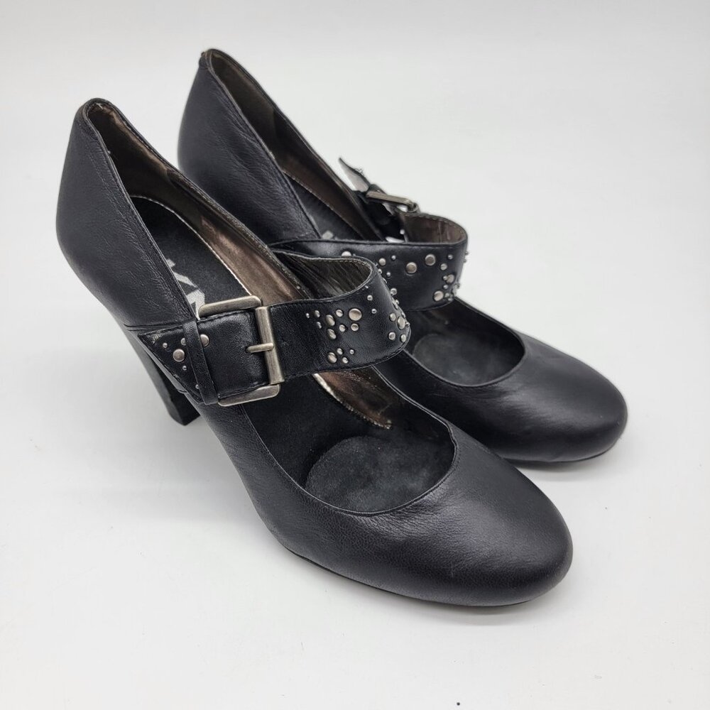 DKNY Teagan Washed Leather Calf Black Women’s Shoes Size 9.5M FLAW